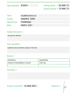 Alternative view of Anadrol 50 – Pharmaqo Labs [60tabs/50mg]
