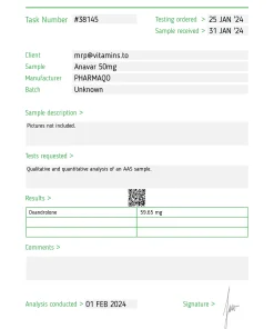 Alternative view of Anavar 50 – Pharmaqo Labs [50mg/50tabs]