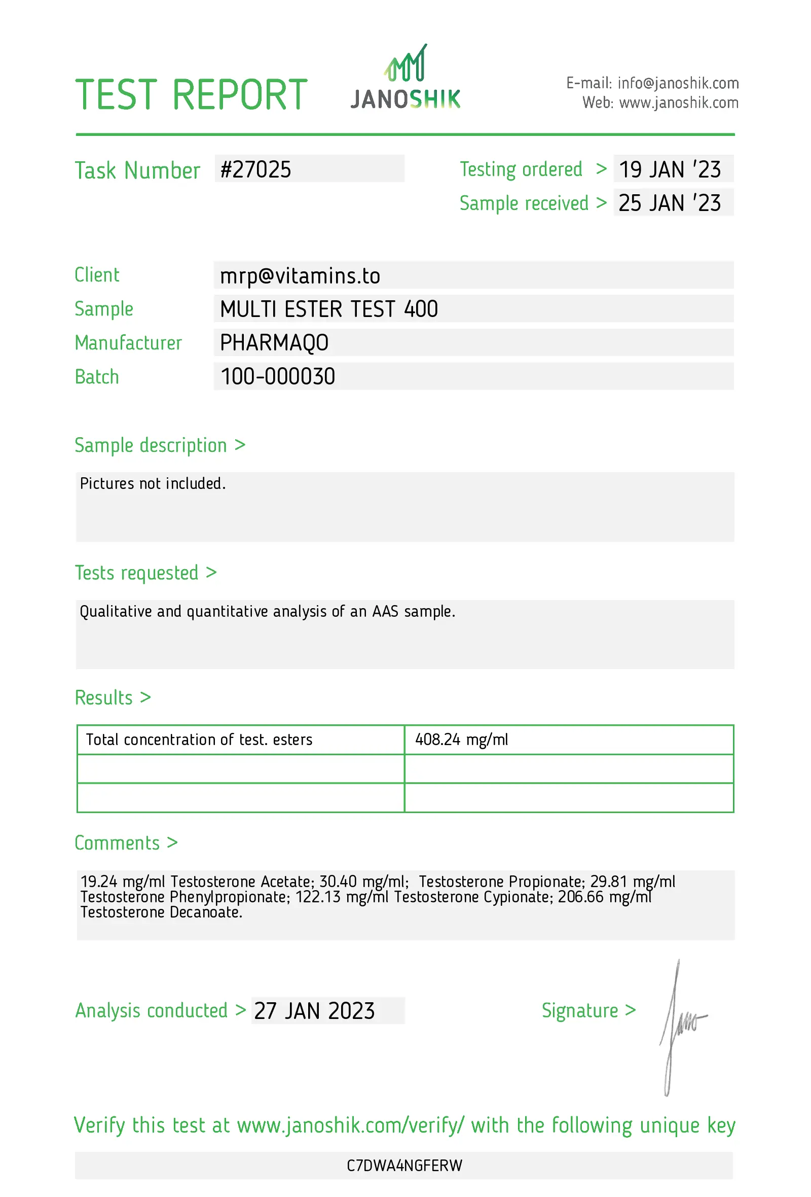Tri-Ester Test 400 – Pharmaqo Labs - Imagen 3