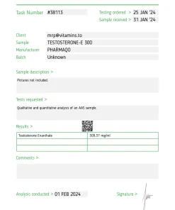 Alternative view of Testosterone-E 300 – Pharmaqo Labs