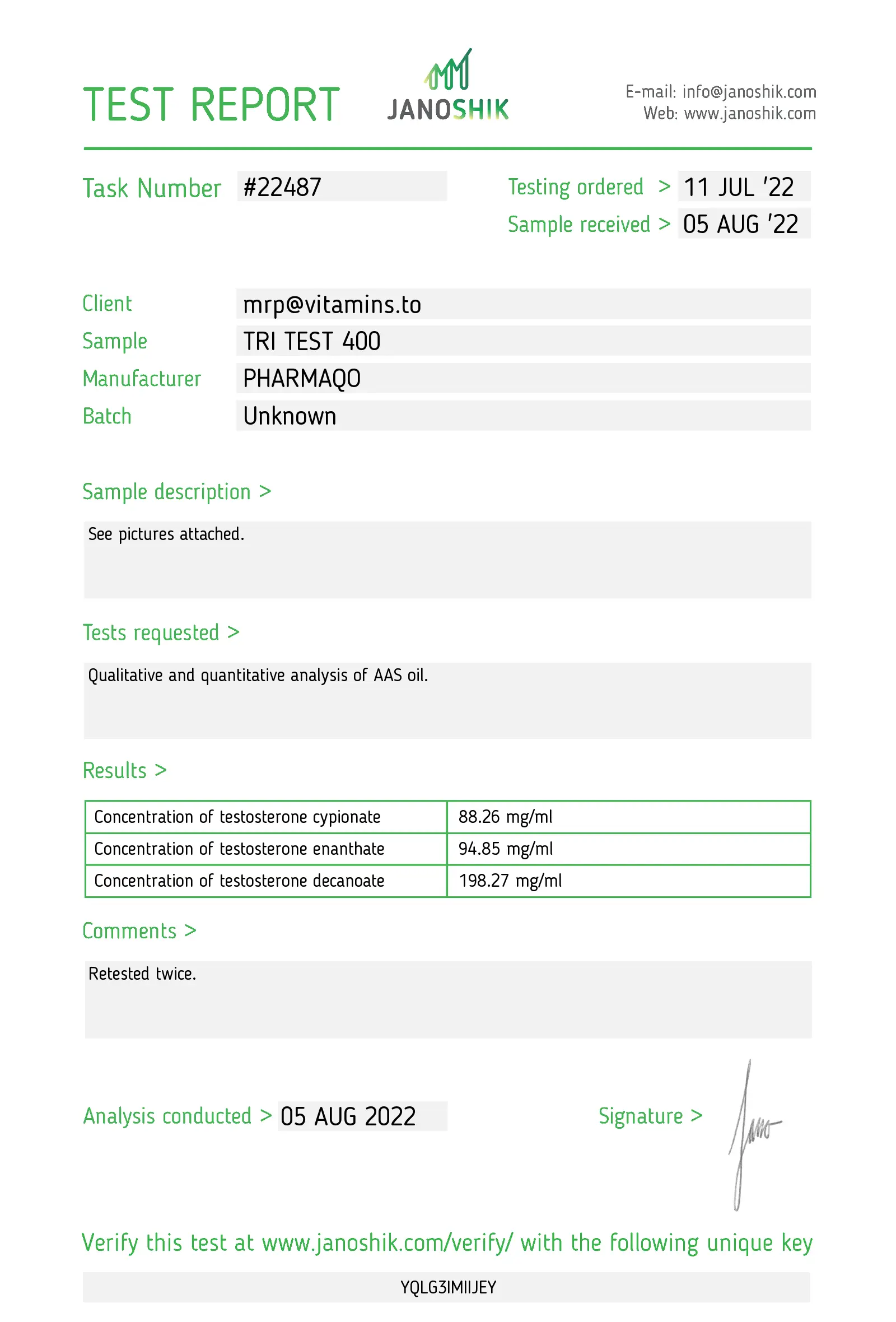 Tri-Ester Test 400 – Pharmaqo Labs - Imagen 4