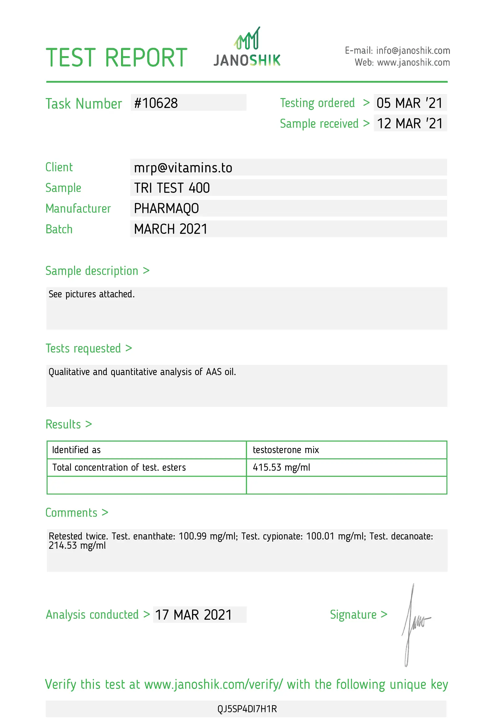 Tri-Ester Test 400 – Pharmaqo Labs - Imagen 5