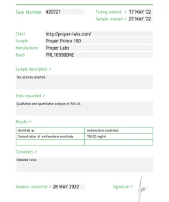 Alternative view of Primobolan 100 – Proper Labs