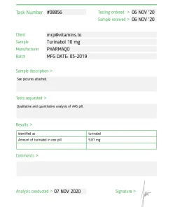 Alternative view of Turinabol – Pharmaqo Labs [10mg/100tabs]
